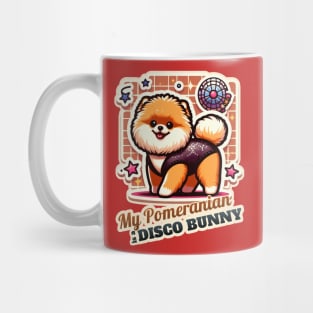Pomeranian Disco Bunny Mug